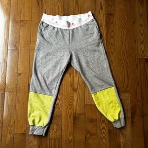 adidas x Stellasport Women's Gray Joggers with Yellow Accents